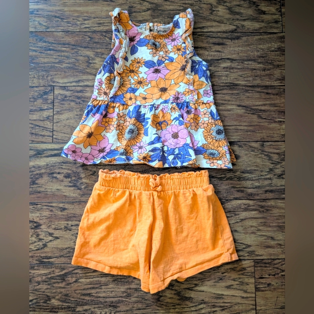 Next Purple And Orange Floral Tank Top‎ and  Shorts Set
